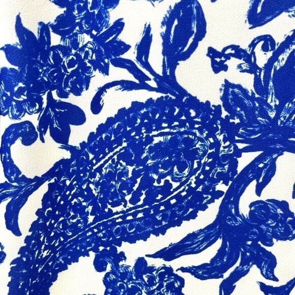 DARLING Porcelain Blue White Paisley Floral Print Brigette Tunic Dress Size S - Picture 6 of 8